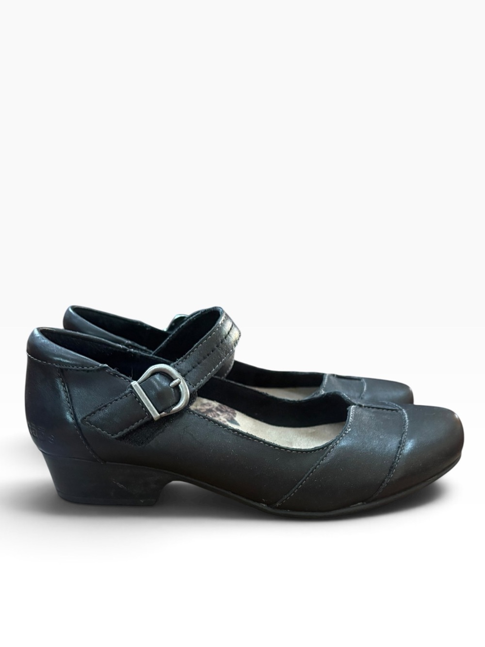Taqos Black Leather Mary Jane Dress Shoes size 8